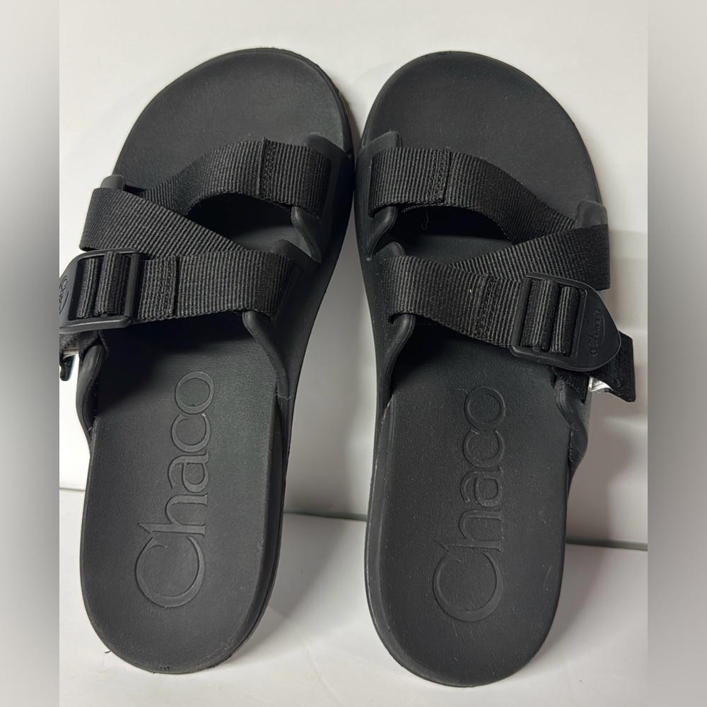 CHACO CHILLOS WOMENS SLIDE SANDALS Sz 7 BLACK COLOR